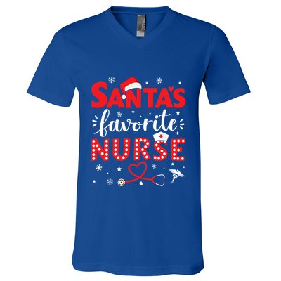 Santa Favorite Nurse For Christmas In Hospital Gift V-Neck T-Shirt