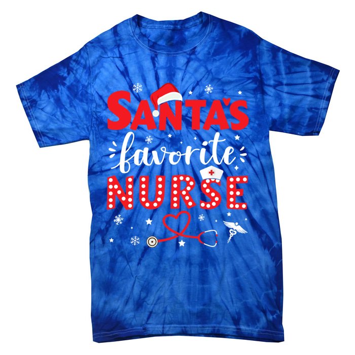 Santa Favorite Nurse For Christmas In Hospital Gift Tie-Dye T-Shirt