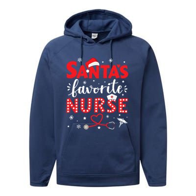 Santa Favorite Nurse For Christmas In Hospital Gift Performance Fleece Hoodie