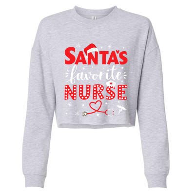 Santa Favorite Nurse For Christmas In Hospital Gift Cropped Pullover Crew