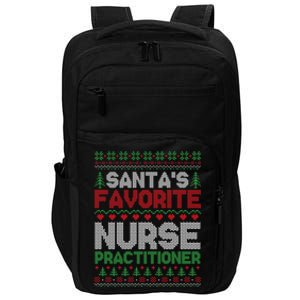 SantaS Favorite Nurse Practitioner Ugly Christmas Sweater Meaningful Gift Impact Tech Backpack