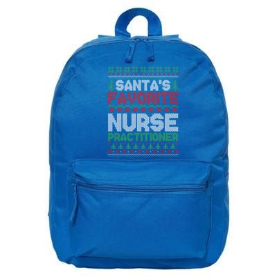 SantaS Favorite Nurse Practitioner Ugly Christmas Sweater Meaningful Gift 16 in Basic Backpack