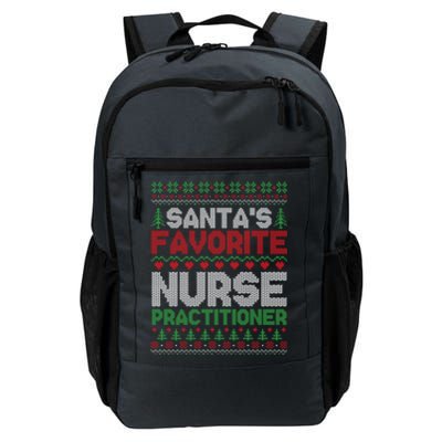 SantaS Favorite Nurse Practitioner Ugly Christmas Sweater Meaningful Gift Daily Commute Backpack