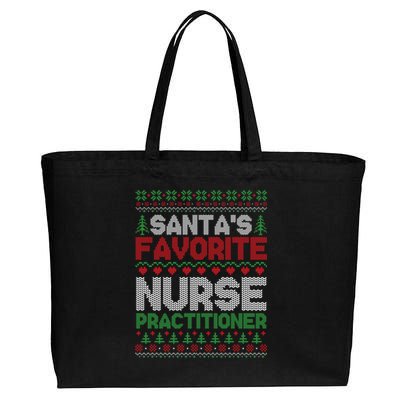 SantaS Favorite Nurse Practitioner Ugly Christmas Sweater Meaningful Gift Cotton Canvas Jumbo Tote