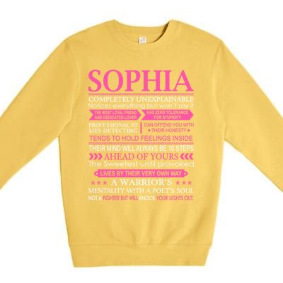 Sophia First Name Gift Funny Sophia Gift Premium Crewneck Sweatshirt