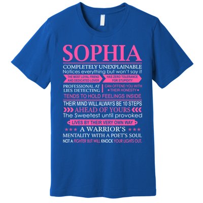 Sophia First Name Gift Funny Sophia Gift Premium T-Shirt