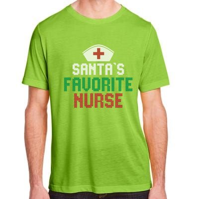 Santas Favorite Nurse Christmas Rn Nursing Ugly XMas Pajama Meaningful Gift Adult ChromaSoft Performance T-Shirt