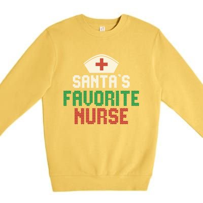 Santas Favorite Nurse Christmas Rn Nursing Ugly XMas Pajama Meaningful Gift Premium Crewneck Sweatshirt