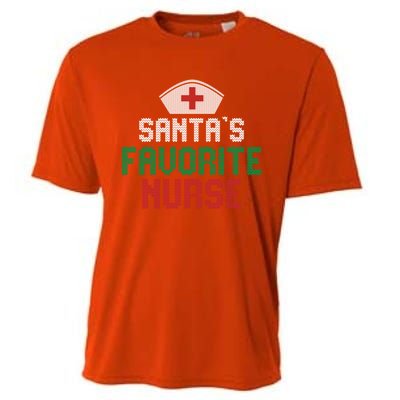 Santas Favorite Nurse Christmas Rn Nursing Ugly XMas Pajama Meaningful Gift Cooling Performance Crew T-Shirt