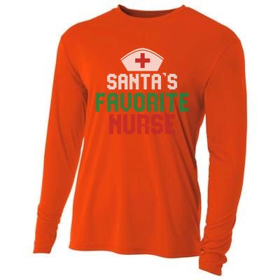 Santas Favorite Nurse Christmas Rn Nursing Ugly XMas Pajama Meaningful Gift Cooling Performance Long Sleeve Crew