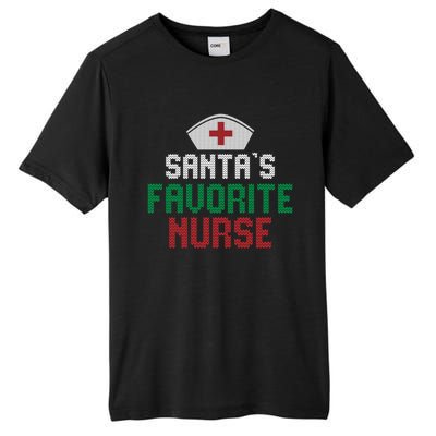 Santas Favorite Nurse Christmas Rn Nursing Ugly XMas Pajama Meaningful Gift Tall Fusion ChromaSoft Performance T-Shirt