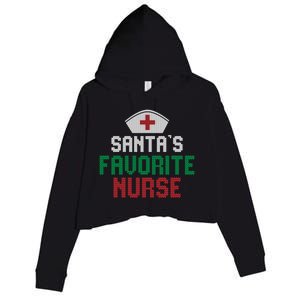 Santas Favorite Nurse Christmas Rn Nursing Ugly XMas Pajama Meaningful Gift Crop Fleece Hoodie