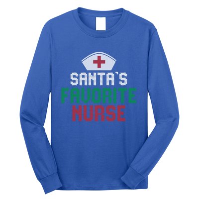 Santas Favorite Nurse Christmas Rn Nursing Ugly XMas Pajama Meaningful Gift Long Sleeve Shirt