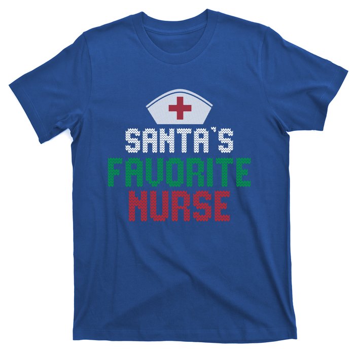 Santas Favorite Nurse Christmas Rn Nursing Ugly XMas Pajama Meaningful Gift T-Shirt