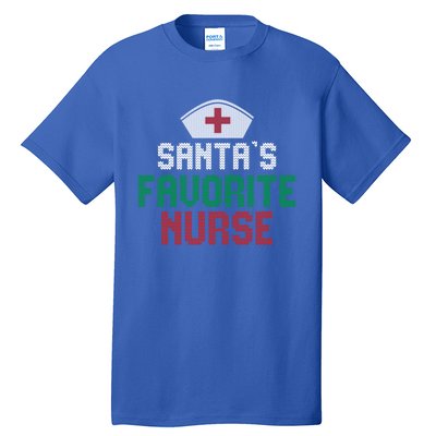 Santas Favorite Nurse Christmas Rn Nursing Ugly XMas Pajama Meaningful Gift Tall T-Shirt