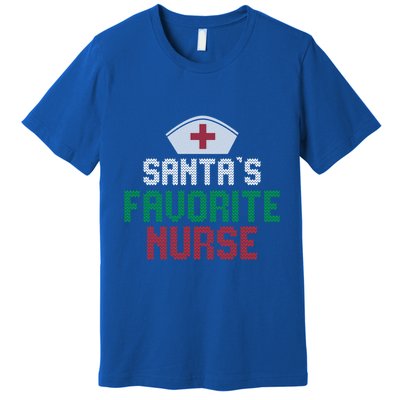 Santas Favorite Nurse Christmas Rn Nursing Ugly XMas Pajama Meaningful Gift Premium T-Shirt