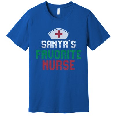 Santas Favorite Nurse Christmas Rn Nursing Ugly XMas Pajama Meaningful Gift Premium T-Shirt