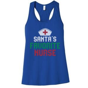 Santas Favorite Nurse Christmas Rn Nursing Ugly XMas Pajama Meaningful Gift Women's Racerback Tank