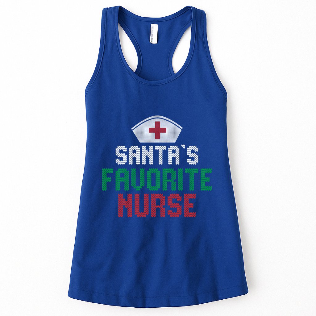 Santas Favorite Nurse Christmas Rn Nursing Ugly XMas Pajama Meaningful Gift Womens Tank Top