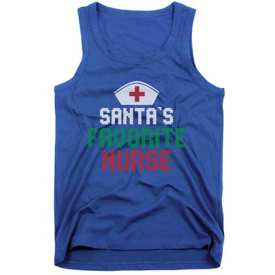 Santas Favorite Nurse Christmas Rn Nursing Ugly XMas Pajama Meaningful Gift Tank Top