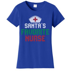 Santas Favorite Nurse Christmas Rn Nursing Ugly XMas Pajama Meaningful Gift Women's T-Shirt