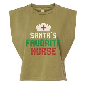 Santas Favorite Nurse Christmas Rn Nursing Ugly XMas Pajama Meaningful Gift Garment-Dyed Women's Muscle Tee