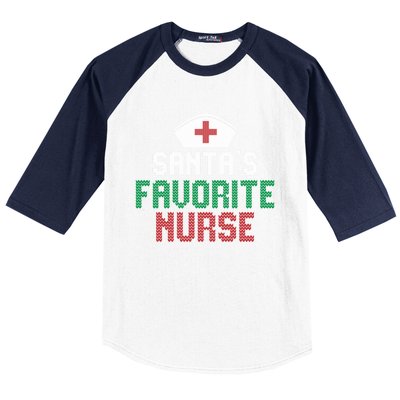 Santas Favorite Nurse Christmas Rn Nursing Ugly XMas Pajama Meaningful Gift Baseball Sleeve Shirt