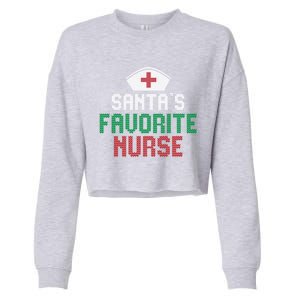 Santas Favorite Nurse Christmas Rn Nursing Ugly XMas Pajama Meaningful Gift Cropped Pullover Crew