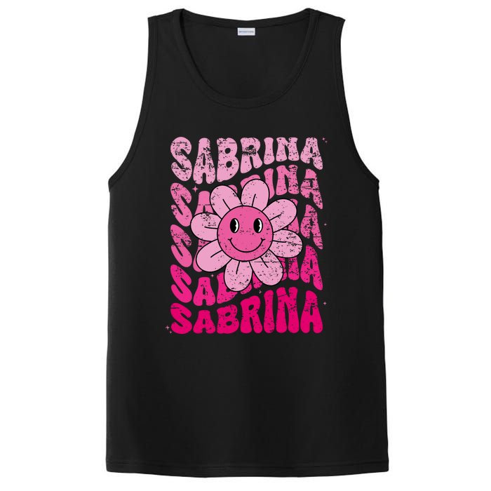 Sabrina First Name I Love Sabrina Groovy 80S Vintage PosiCharge Competitor Tank