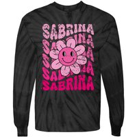 Sabrina First Name I Love Sabrina Groovy 80S Vintage Tie-Dye Long Sleeve Shirt