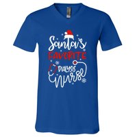 Santas Favorite Nurse Gift V-Neck T-Shirt