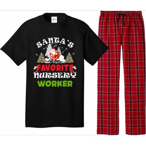 SantaS Favorite Nursery Worker Funny Christmas Gift Great Gift Pajama Set