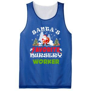 SantaS Favorite Nursery Worker Funny Christmas Gift Great Gift Mesh Reversible Basketball Jersey Tank