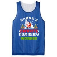 SantaS Favorite Nursery Worker Funny Christmas Gift Great Gift Mesh Reversible Basketball Jersey Tank