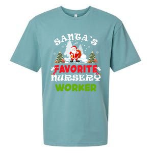 SantaS Favorite Nursery Worker Funny Christmas Gift Great Gift Sueded Cloud Jersey T-Shirt