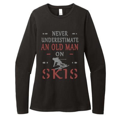 Skier Funny Never Underestimate An Old On Skis Great Gift Womens CVC Long Sleeve Shirt