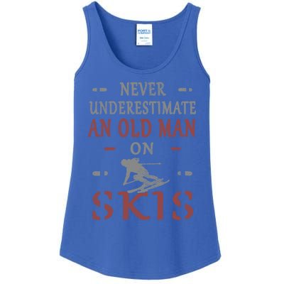 Skier Funny Never Underestimate An Old On Skis Great Gift Ladies Essential Tank