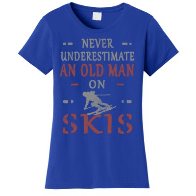 Skier Funny Never Underestimate An Old On Skis Great Gift Women's T-Shirt