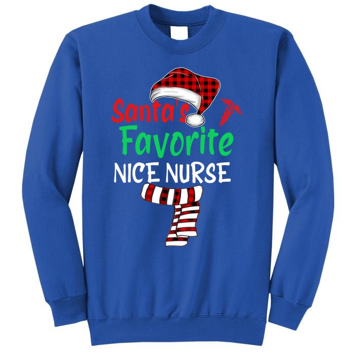 Santas Favorite Nicu Nurse Christmas Santa Red Plaid Claus Gift Sweatshirt