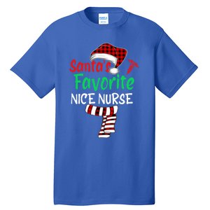 Santas Favorite Nicu Nurse Christmas Santa Red Plaid Claus Gift Tall T-Shirt