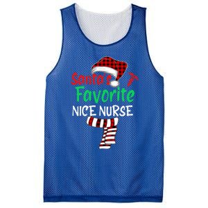 Santas Favorite Nicu Nurse Christmas Santa Red Plaid Claus Gift Mesh Reversible Basketball Jersey Tank