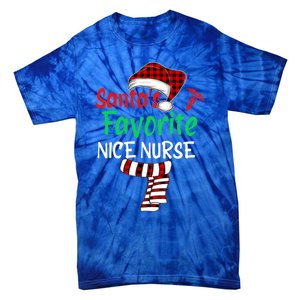 Santas Favorite Nicu Nurse Christmas Santa Red Plaid Claus Gift Tie-Dye T-Shirt