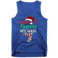 Santas Favorite Nicu Nurse Christmas Santa Red Plaid Claus Gift Tank Top