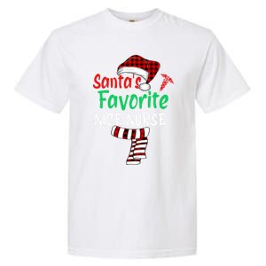 Santas Favorite Nicu Nurse Christmas Santa Red Plaid Claus Gift Garment-Dyed Heavyweight T-Shirt