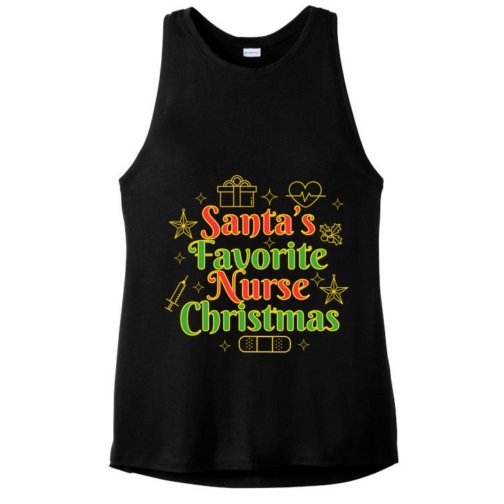 Santa's Favorite Nurse Cute Funny Christmas RN Ladies PosiCharge Tri-Blend Wicking Tank