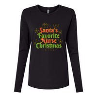 Santa's Favorite Nurse Cute Funny Christmas RN Womens Cotton Relaxed Long Sleeve T-Shirt