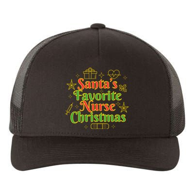 Santa's Favorite Nurse Cute Funny Christmas RN Yupoong Adult 5-Panel Trucker Hat