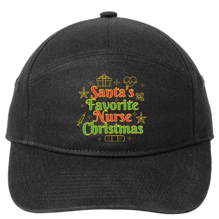 Santa's Favorite Nurse Cute Funny Christmas RN 7-Panel Snapback Hat