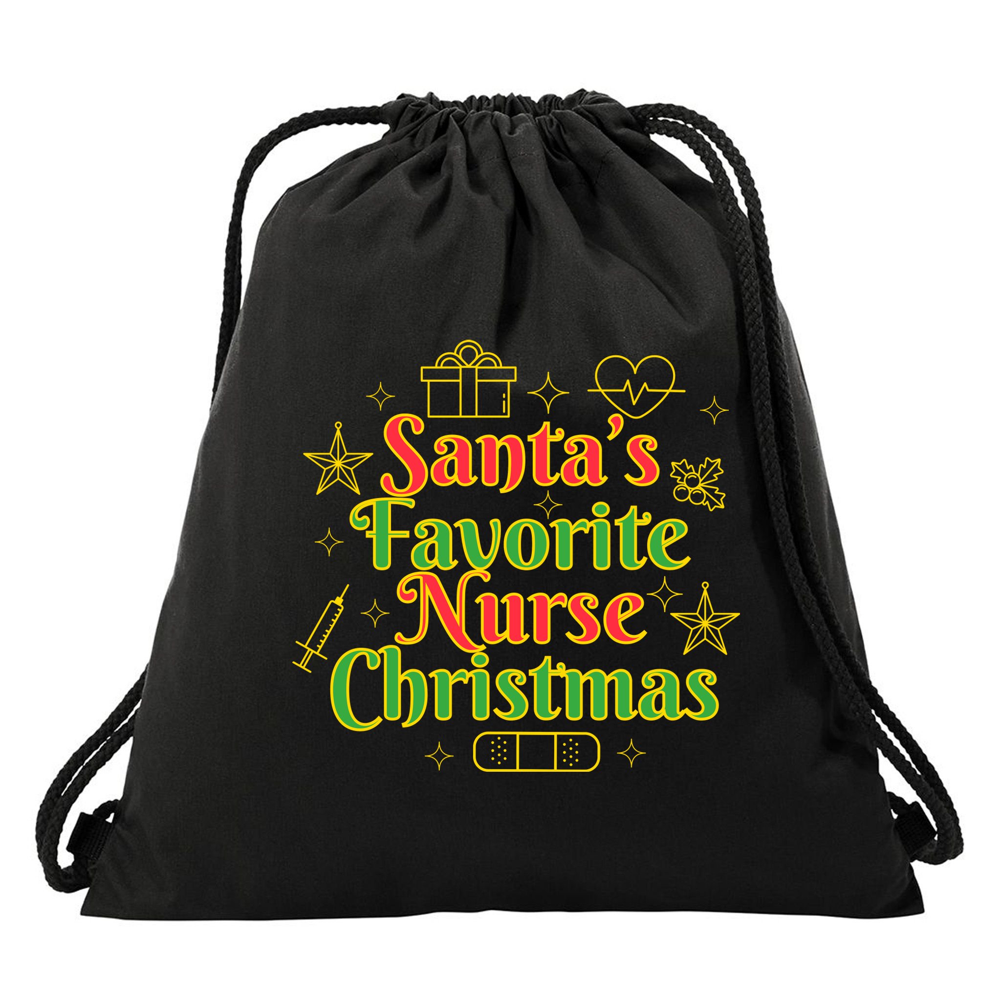 Santa's Favorite Nurse Cute Funny Christmas RN Drawstring Bag