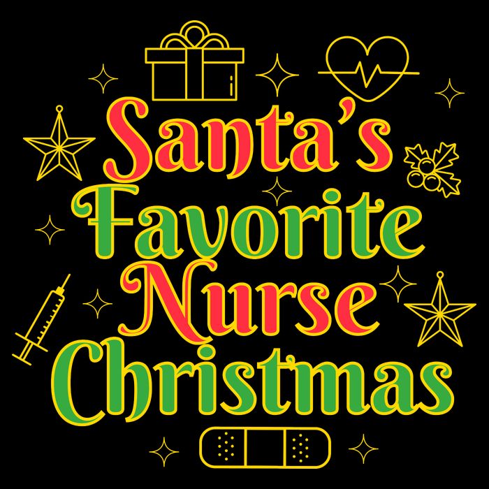 Santa's Favorite Nurse Cute Funny Christmas RN Drawstring Bag